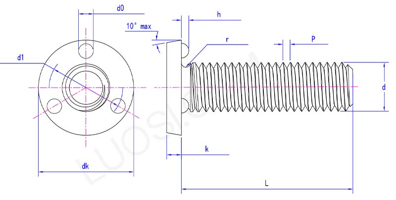 Round head projection weld screws parameter Round head projection weld screws parameter