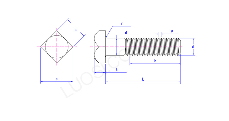 Grade 8 Square Head Bolt
